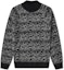 Order SAINT LAURENT FW22 Geometric Pattern Knit Crewneck Sweater Black 632007YARW21916