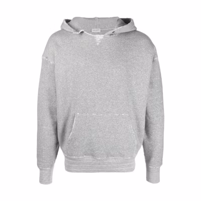 Saint Laurent FW22 Gray Solid Color Pullover Hoodie Long Sleeve 712301Y36XQ1450