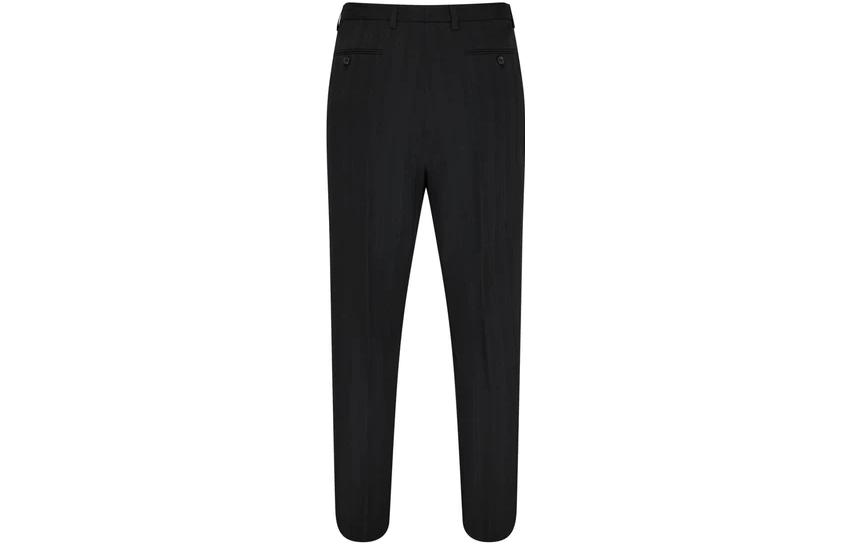 Lookbook サンローラン FW22 ハイウエスト ストレートレッグ カジュアルパンツ ブラック 682379Y1E451000