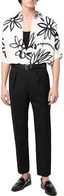 サンローラン FW22 ハイウエスト ストレートレッグ カジュアルパンツ ブラック 682379Y1E451000 Shop サンローラン FW22 ハイウエスト ストレートレッグ カジュアルパンツ ブラック 682379Y1E451000