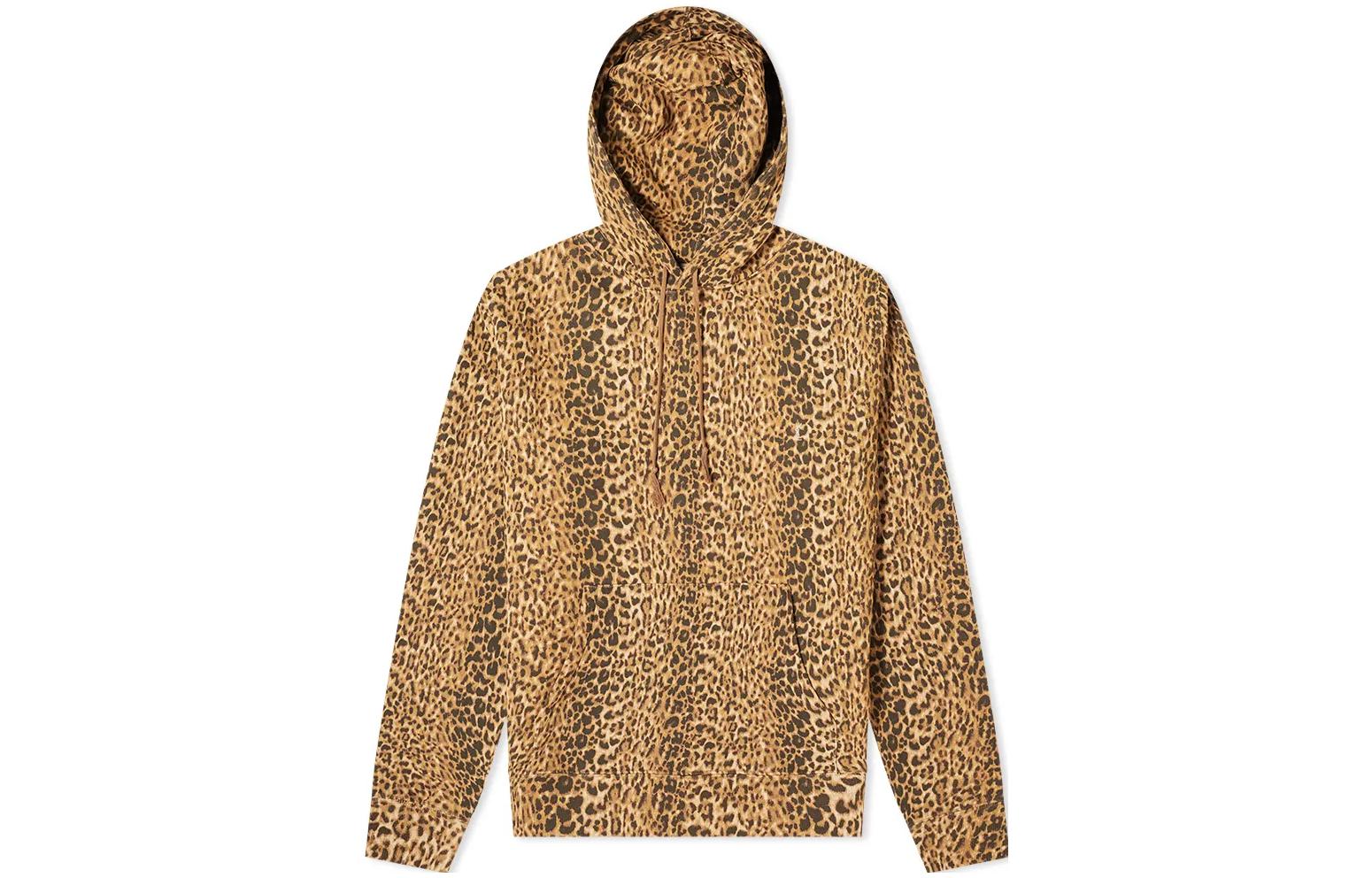 Saint Laurent FW22 Leopard Print Hoodie Brown Long-Sleeve Pullover 631812-YBTX2-5725