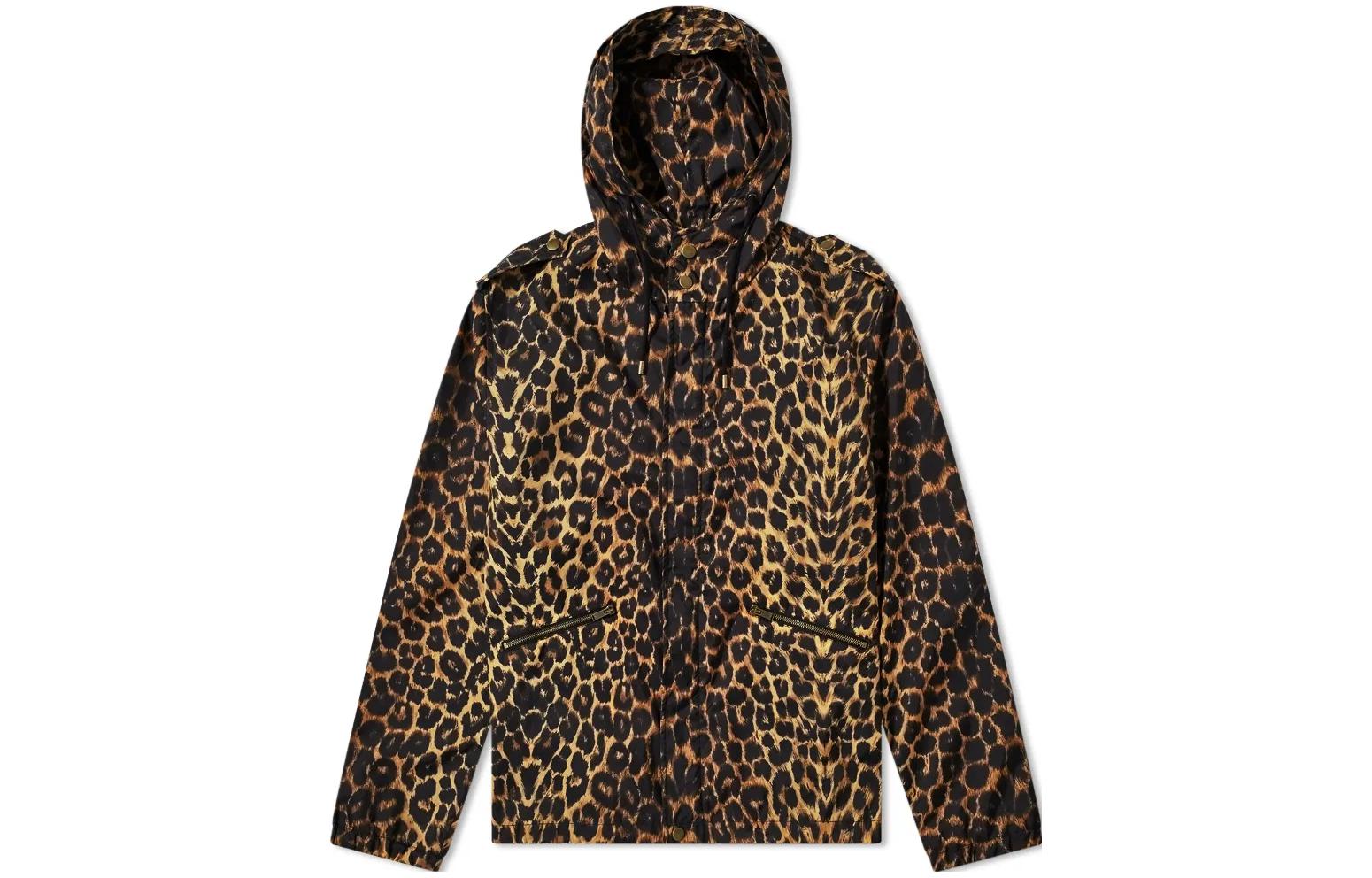 Saint Laurent FW22 Leopard Print Hoodie Long Sleeve Jacket Yellow 632475Y2B229664
