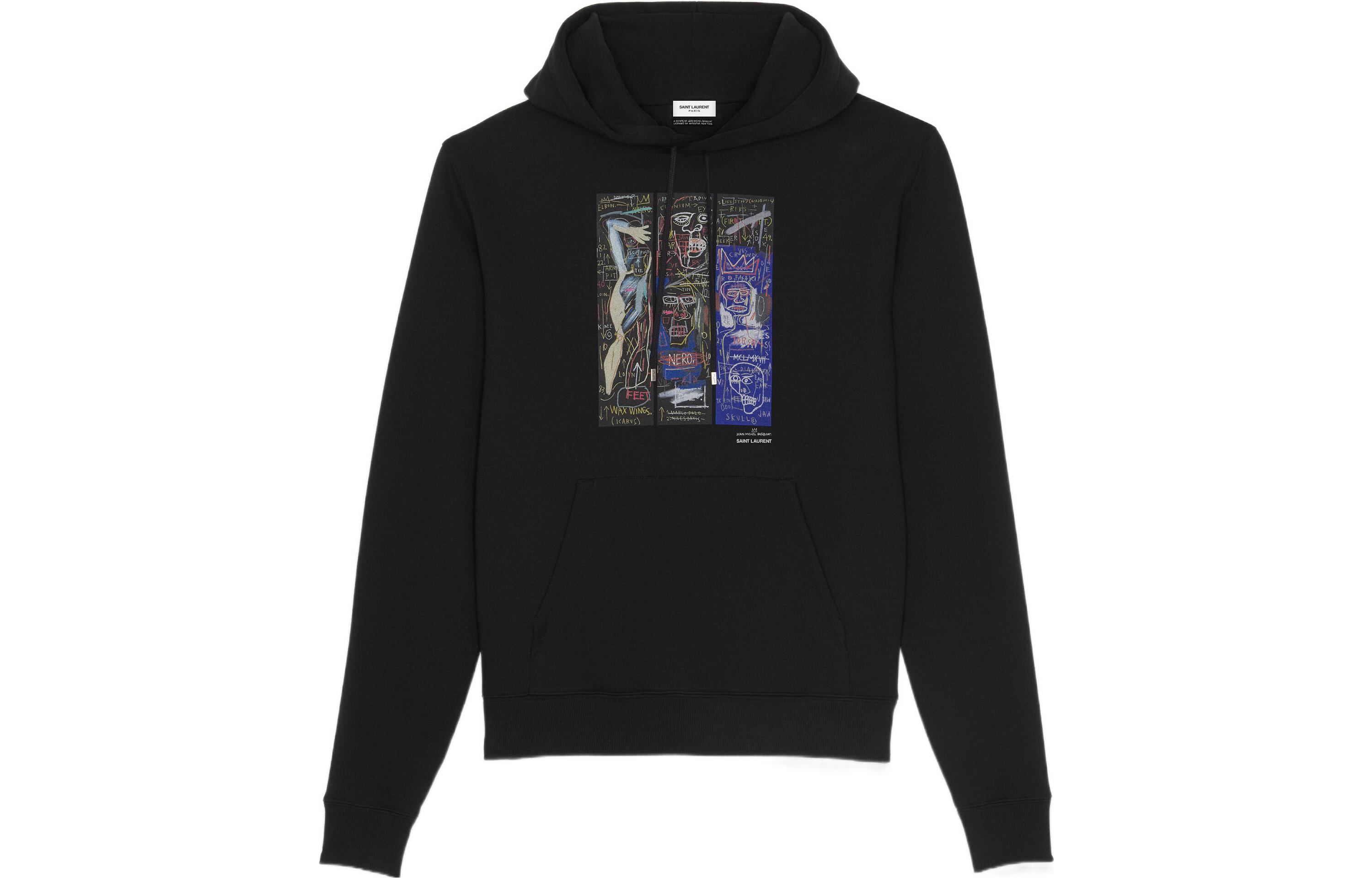 Saint Laurent FW22 Pattern Print Crewneck Sweatshirt Unisex Black 678511Y36NG1068