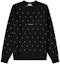 Buy SAINT LAURENT FW22 Polka Dot Print Crewneck Pullover Sweatshirt Black . 632422YBQZ21032