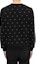 Shop SAINT LAURENT FW22 Polka Dot Print Crewneck Pullover Sweatshirt Black . 632422YBQZ21032
