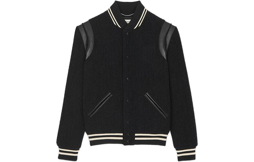 Saint Laurent FW22 Single-Breasted Striped Long Sleeve Jacket Black 354718Y2F561001