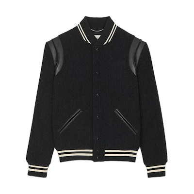 Saint Laurent FW22 Single-Breasted Striped Long Sleeve Jacket Black 354718Y2F561001