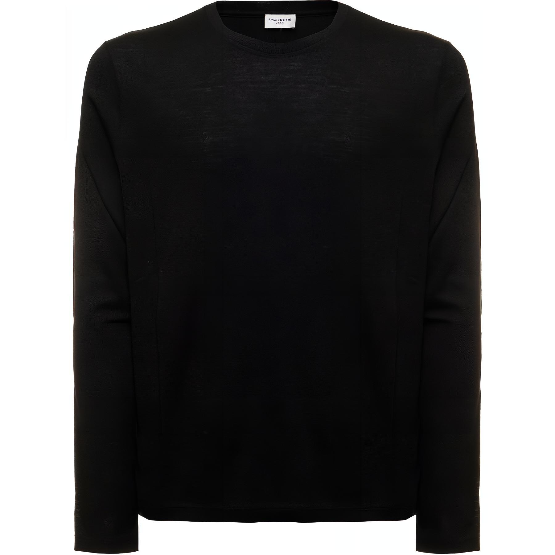 Saint Laurent FW22 Slim Fit Logo Embroidered Crewneck Sweatshirt Black Mens 710035Y36XE1000