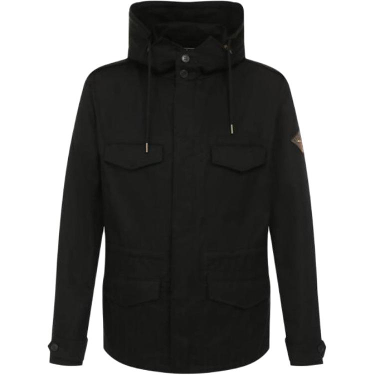 Saint Laurent FW22 Solid Color Zip-Up Hoodie Jacket Black 585276Y253Q1000