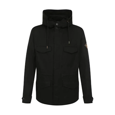 Saint Laurent FW22 Solid Color Zip-Up Hoodie Jacket Black 585276Y253Q1000
