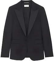 SAINT LAURENT FW23 Black Single-Button Solid Long-Sleeve Blazer 780354Y512W1000 SAINT LAURENT FW23 Black Single-Button Solid Long-Sleeve Blazer 780354Y512W1000