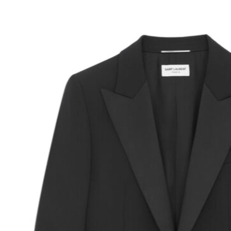 Shop SAINT LAURENT FW23 Blazer Lengan Panjang Butang Tunggal Hitam Lelaki 780354Y512W1000