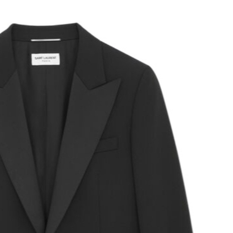 Purchase SAINT LAURENT FW23 Blazer Lengan Panjang Butang Tunggal Hitam Lelaki 780354Y512W1000