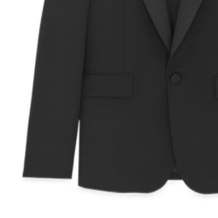 Details for SAINT LAURENT FW23 Blazer Lengan Panjang Butang Tunggal Hitam Lelaki 780354Y512W1000