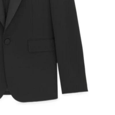 SAINT LAURENT FW23 Blazer Lengan Panjang Butang Tunggal Hitam Lelaki 780354Y512W1000 Sizing SAINT LAURENT FW23 Blazer Lengan Panjang Butang Tunggal Hitam Lelaki 780354Y512W1000