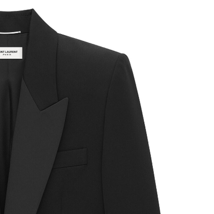 Purchase SAINT LAURENT FW23 Blazer Hitam Kasual Single-Breasted 760896Y7E631000