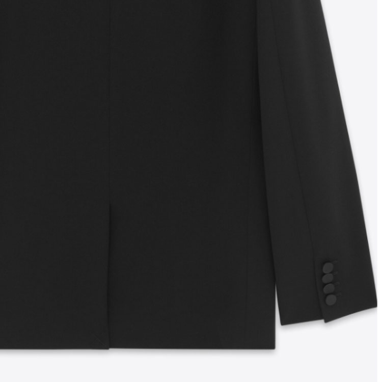 Sizing SAINT LAURENT FW23 Blazer Hitam Kasual Single-Breasted 760896Y7E631000