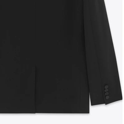 SAINT LAURENT FW23 Blazer Hitam Kasual Single-Breasted 760896Y7E631000 Sizing SAINT LAURENT FW23 Blazer Hitam Kasual Single-Breasted 760896Y7E631000
