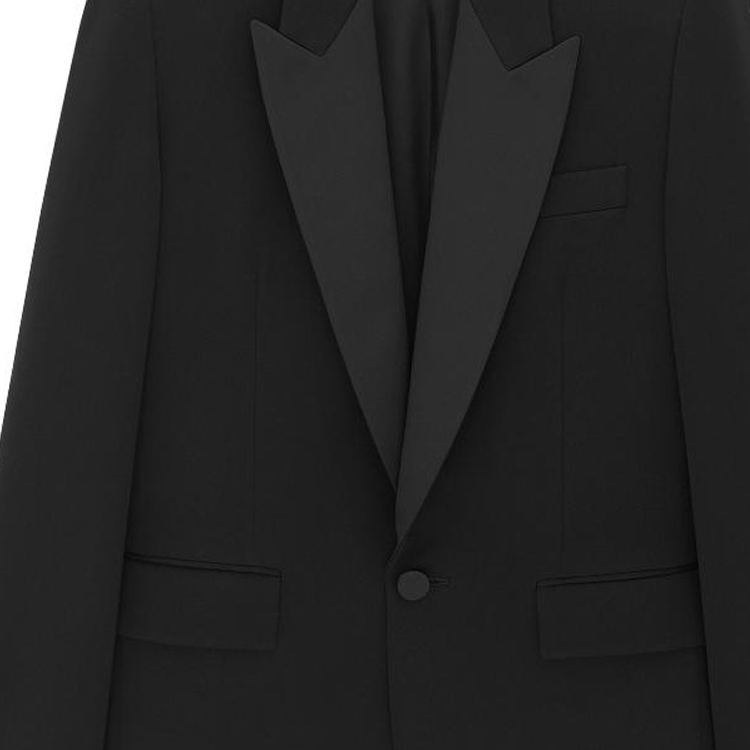 Cheap SAINT LAURENT FW23 Blazer Hitam Kasual Single-Breasted 760896Y7E631000