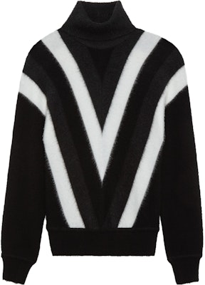 SAINT LAURENT FW23 Black Wool High-Neck Pullover Sweater with V Pattern 752424Y76FO9019 Buy SAINT LAURENT FW23 Black Wool High-Neck Pullover Sweater with V Pattern 752424Y76FO9019