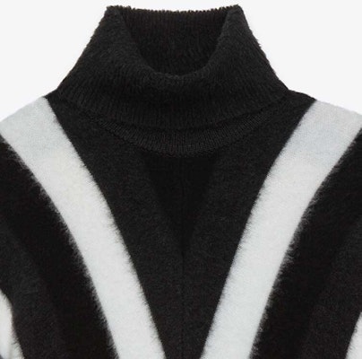 SAINT LAURENT FW23 Black Wool High-Neck Pullover Sweater with V Pattern 752424Y76FO9019 Sizing SAINT LAURENT FW23 Black Wool High-Neck Pullover Sweater with V Pattern 752424Y76FO9019