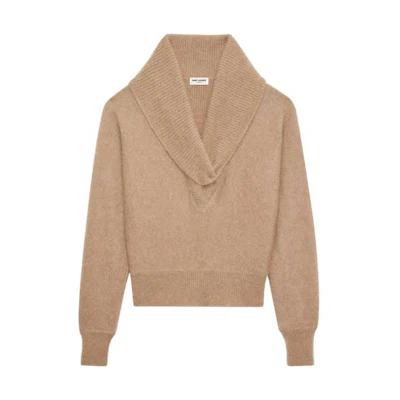 SAINT LAURENT FW23 Camel Loose Knit Pullover Sweater 751095Y76FA2645