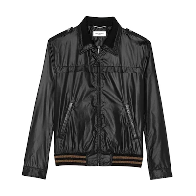 Saint Laurent FW23 Colorblock Striped Zip-Up Jacket in Black 629087Y989L1000