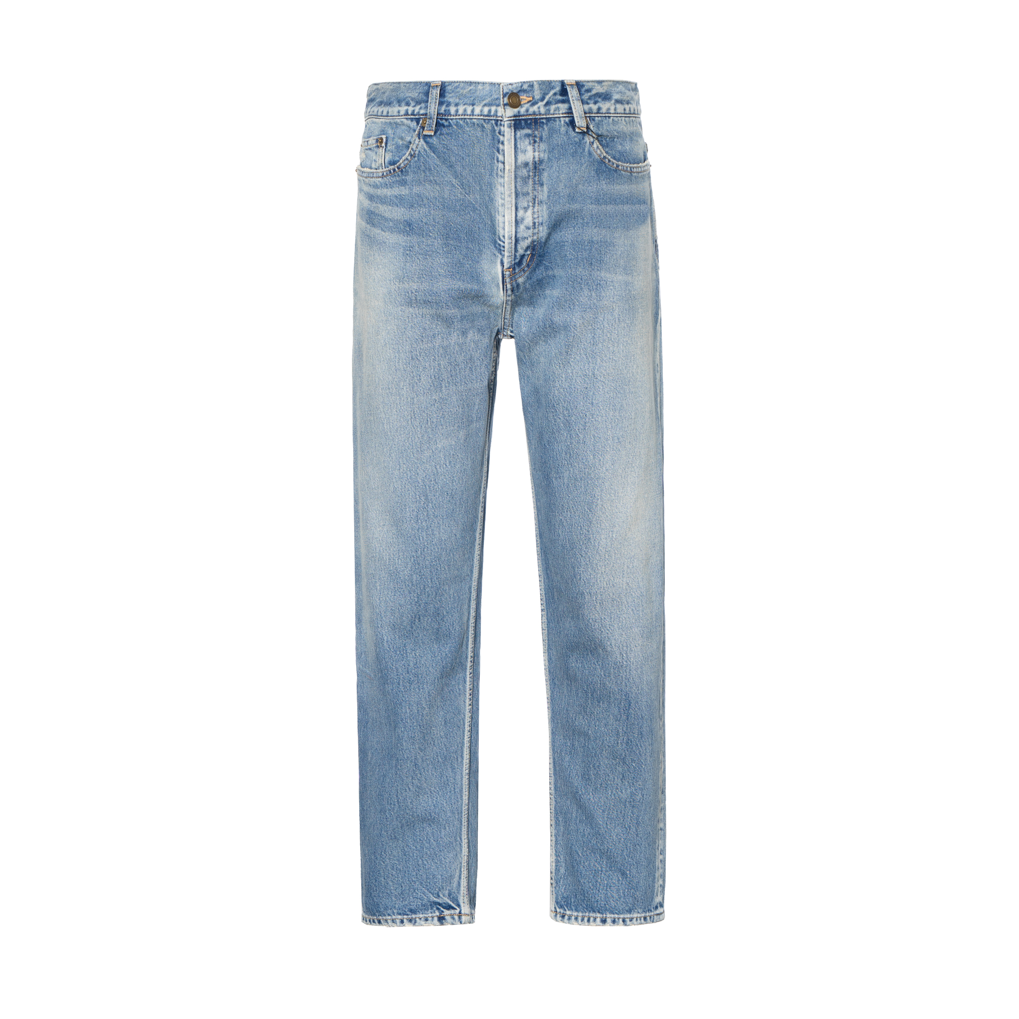 SAINT LAURENT FW23 High-Waisted Tapered Denim Jeans Men’s Light Blue 751031Y23LA5022