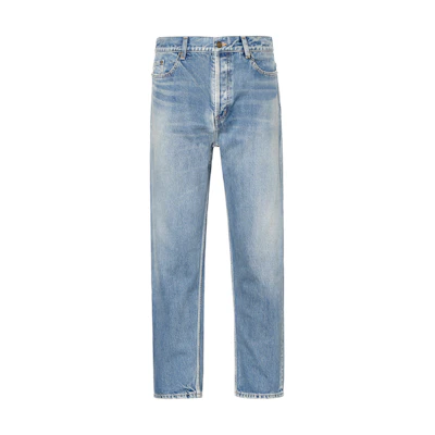SAINT LAURENT FW23 High-Waisted Tapered Denim Jeans Men’s Light Blue 751031Y23LA5022