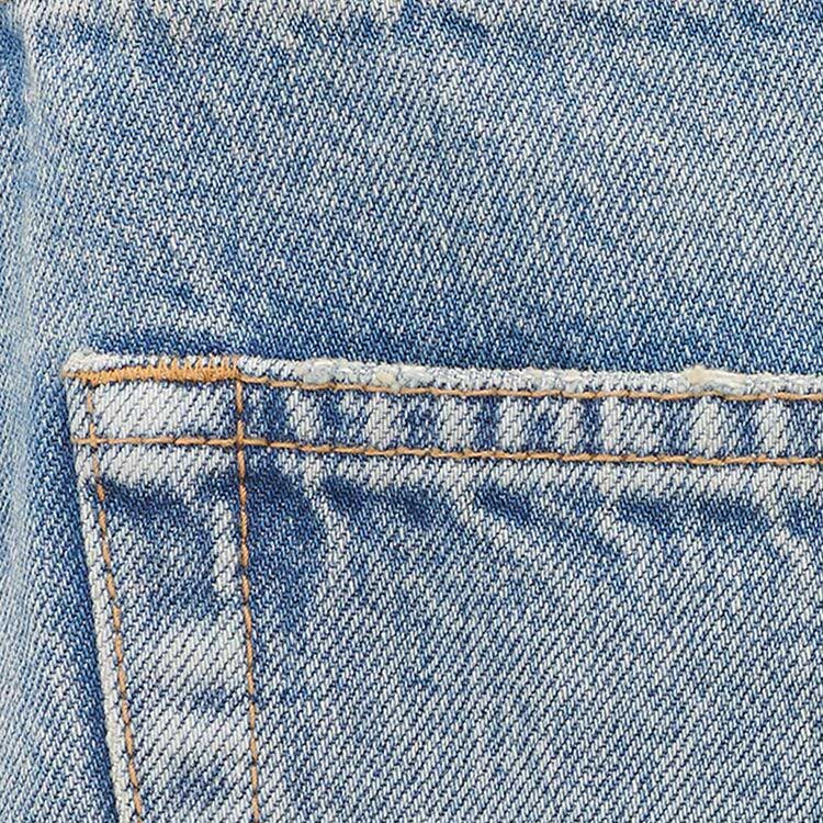 Sizing SAINT LAURENT FW23 Jeans Denim Pria High-Waisted Tapered Biru Muda 751031Y23LA5022