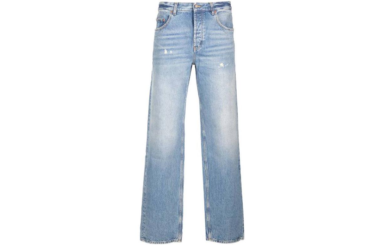 Order SAINT LAURENT FW23 Loose Fit Mid-Rise Wide-Leg Jeans Men’s Blue 757276-Y04PH-4598