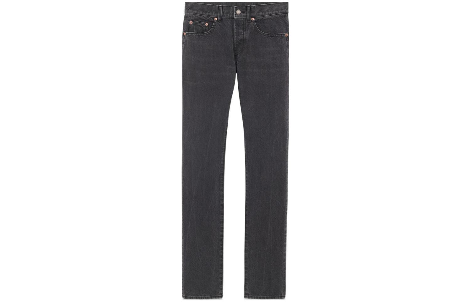 SAINT LAURENT FW23 Low-Rise Straight Leg Grey Jeans for Men. 597052Y06CA1319