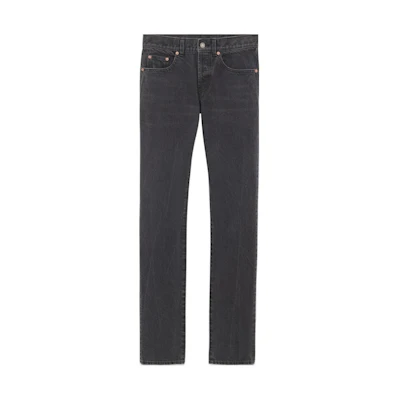 SAINT LAURENT FW23 Low-Rise Straight Leg Grey Jeans for Men. 597052Y06CA1319