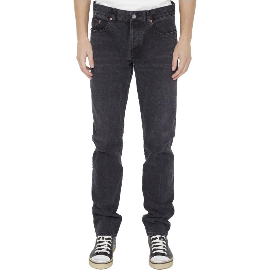 Lookbook SAINT LAURENT FW23 Low-Rise Straight Leg Grey Jeans for Men. 597052Y06CA1319