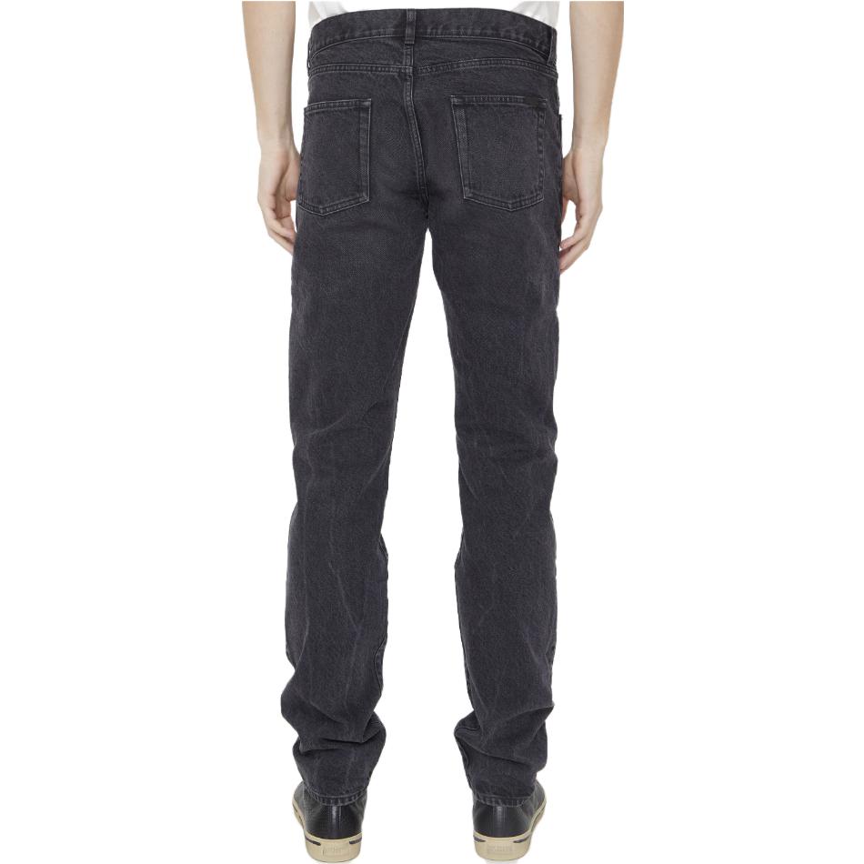 Shop SAINT LAURENT FW23 Low-Rise Straight Leg Grey Jeans for Men. 597052Y06CA1319