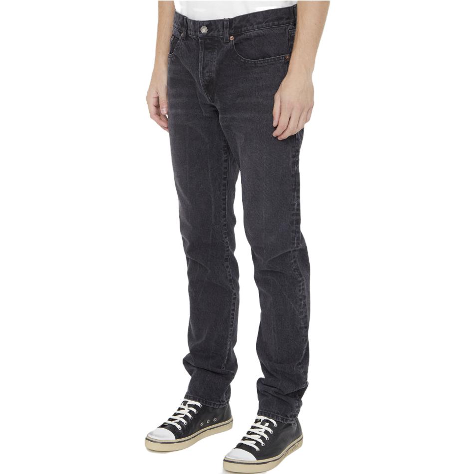 Details for SAINT LAURENT FW23 Low-Rise Straight Leg Grey Jeans for Men. 597052Y06CA1319