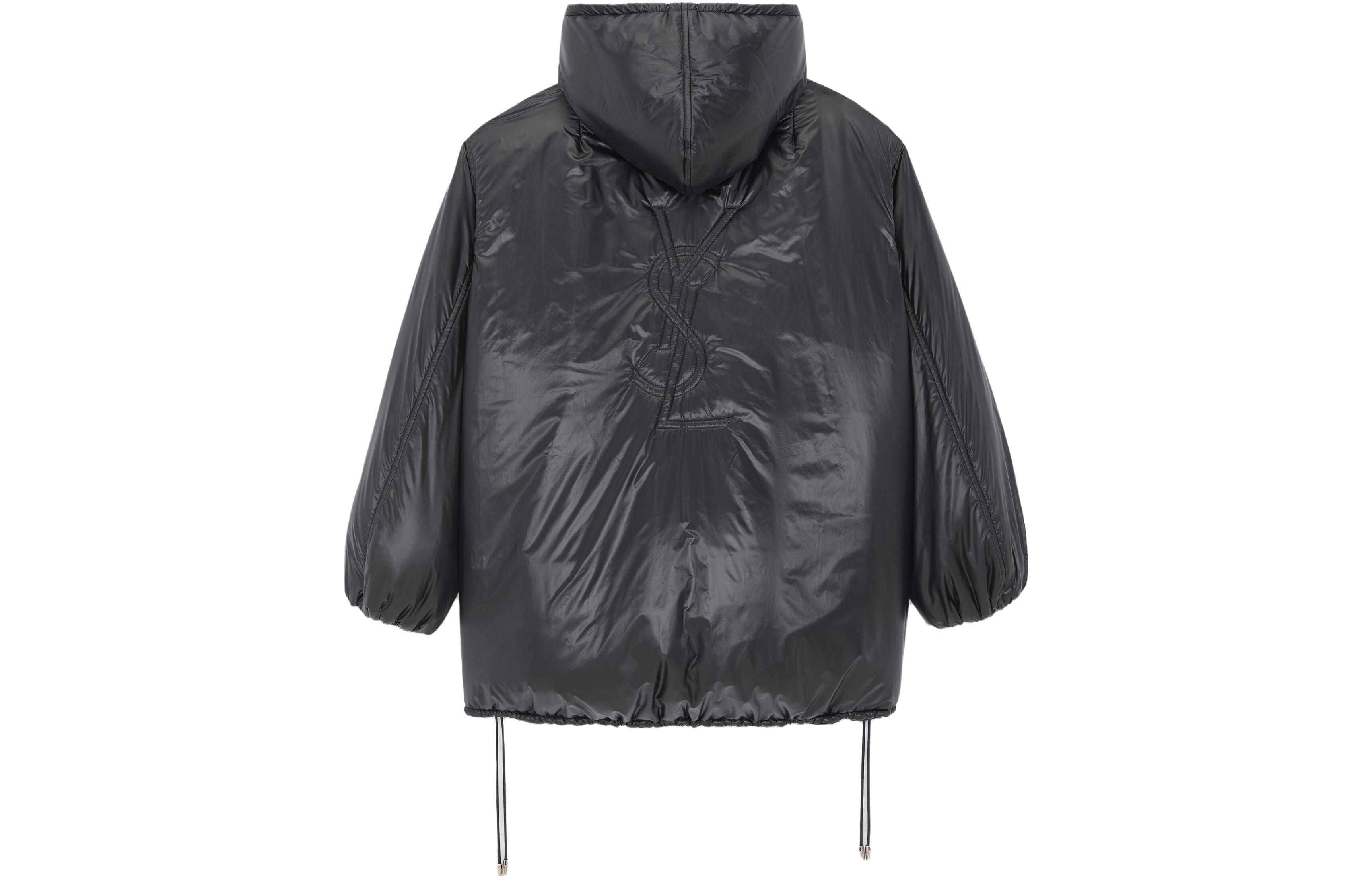 Lookbook 생로랑 FW23 솔리드 백 로고 후디 재킷 남성 블랙 758264Y5F651000