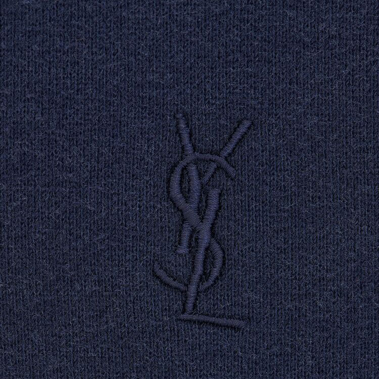 Shop Sudadera Casual con Capucha y Cordón Azul Saint Laurent FW23 Color Sólido. 778464Y36SW4140