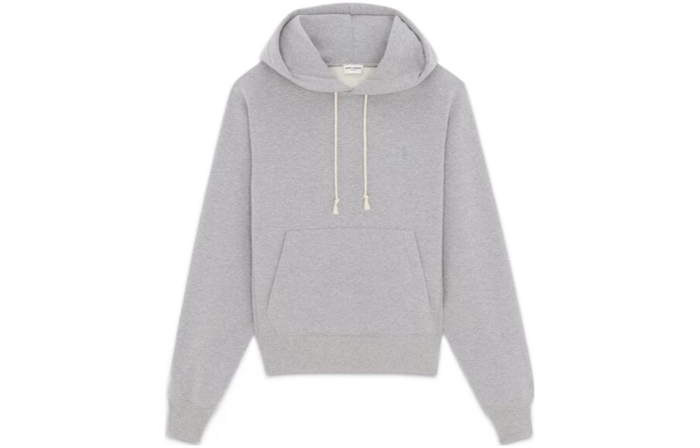 Saint Laurent FW23 Solid Color Hoodie for Men in Gray 778464Y37PU1403