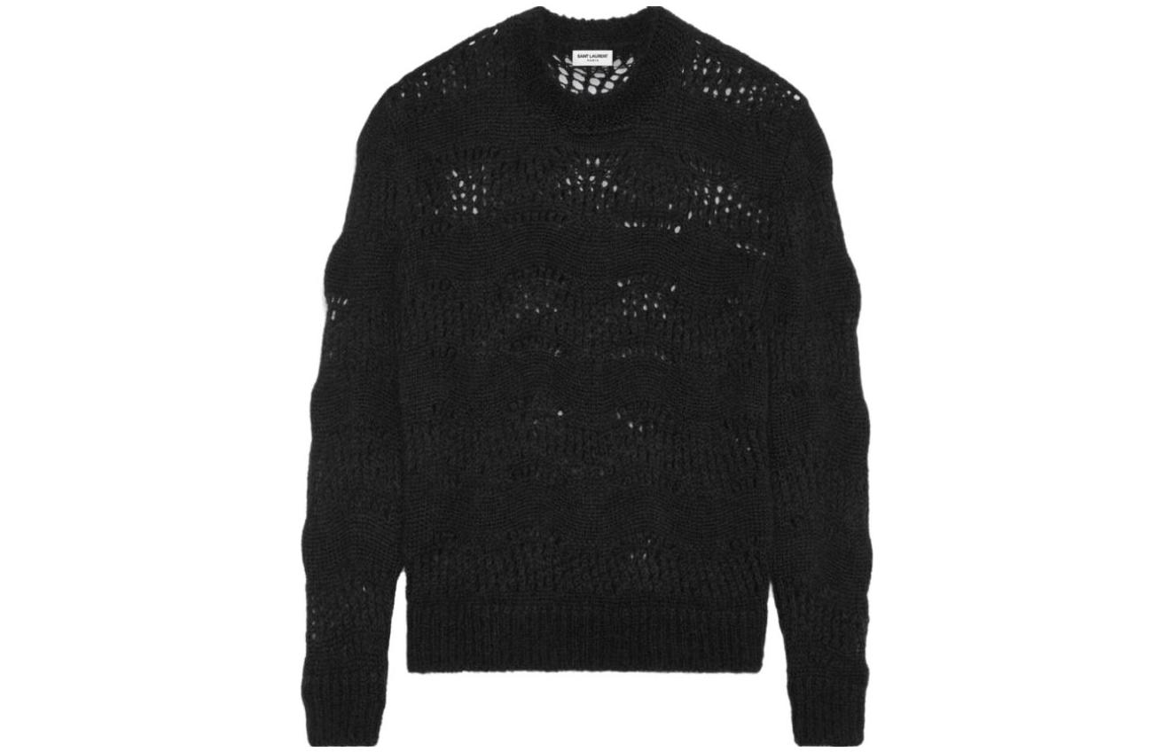 Order 圣罗兰FW23纯色针织套头毛衣黑色圆领毛衣 757039Y76EZ1000