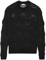 Order SAINT LAURENT FW23 黑色圓領針織毛衣套頭衫。 757039Y76EZ1000