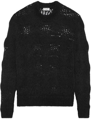 SAINT LAURENT FW23 Solid Knit Pullover Sweater Black Crewneck. 757039Y76EZ1000 Order SAINT LAURENT FW23 Solid Knit Pullover Sweater Black Crewneck. 757039Y76EZ1000