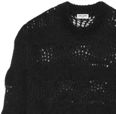 SAINT LAURENT FW23 Solid Knit Pullover Sweater Black Crewneck. 757039Y76EZ1000 Lookbook SAINT LAURENT FW23 Solid Knit Pullover Sweater Black Crewneck. 757039Y76EZ1000