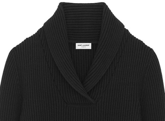 SAINT LAURENT FW23 Solid Ribbed Knit Shawl Collar Sweater Men’s Black 750969Y76ER1000 Shop SAINT LAURENT FW23 Solid Ribbed Knit Shawl Collar Sweater Men’s Black 750969Y76ER1000