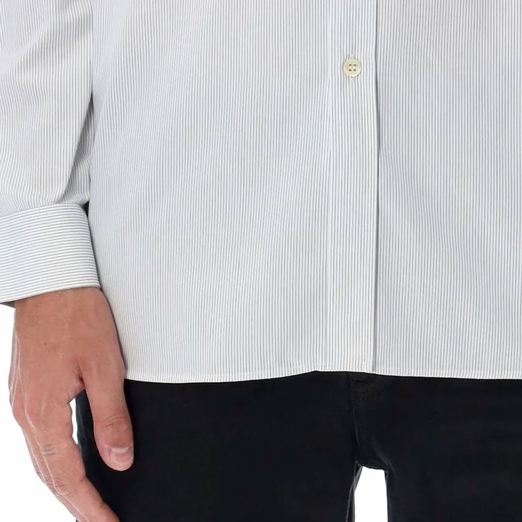 Cheap SAINT LAURENT FW23男士純白長袖襯衫 712700Y1H499019