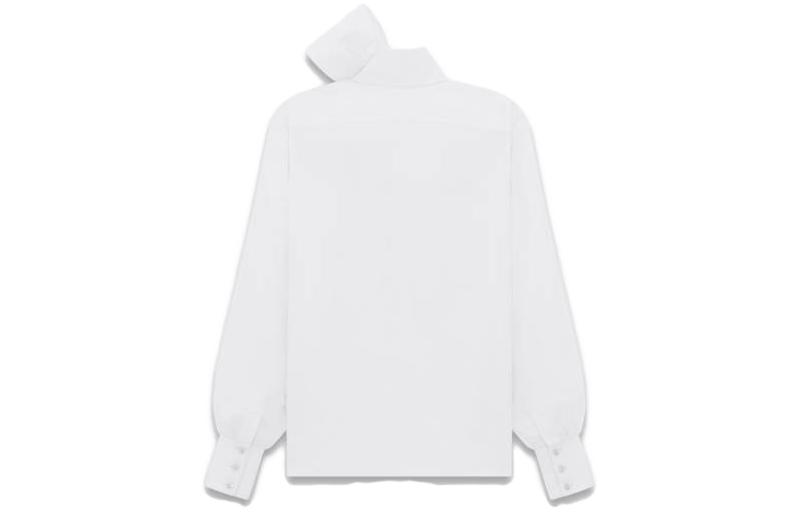 Lookbook SAINT LAURENT FW23 白色高領長袖襯衫 761062Y1H689000