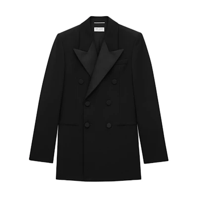 Saint Laurent FW24 Double-Breasted Black Pocket Jacket Menswear 797220Y7E631000