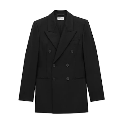 Saint Laurent FW24 Double-Breasted Pocket Jacket Black Long Sleeve 792989Y2H701000