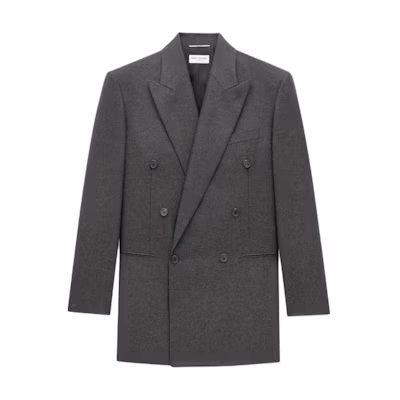 Saint Laurent FW24 Gray Double-Breasted Pocket Long Sleeve Jacket 803956Y2H701635