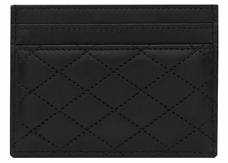 Order 생 로랑 누빔 램스킨 가비 카드 지갑 (블랙) 
